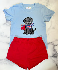 Red, White & Woof Short Set