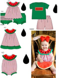 Seersucker Smocked Watermelon Bubble