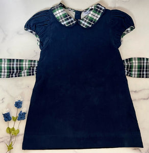 Corduroy Cuteness Navy Dress